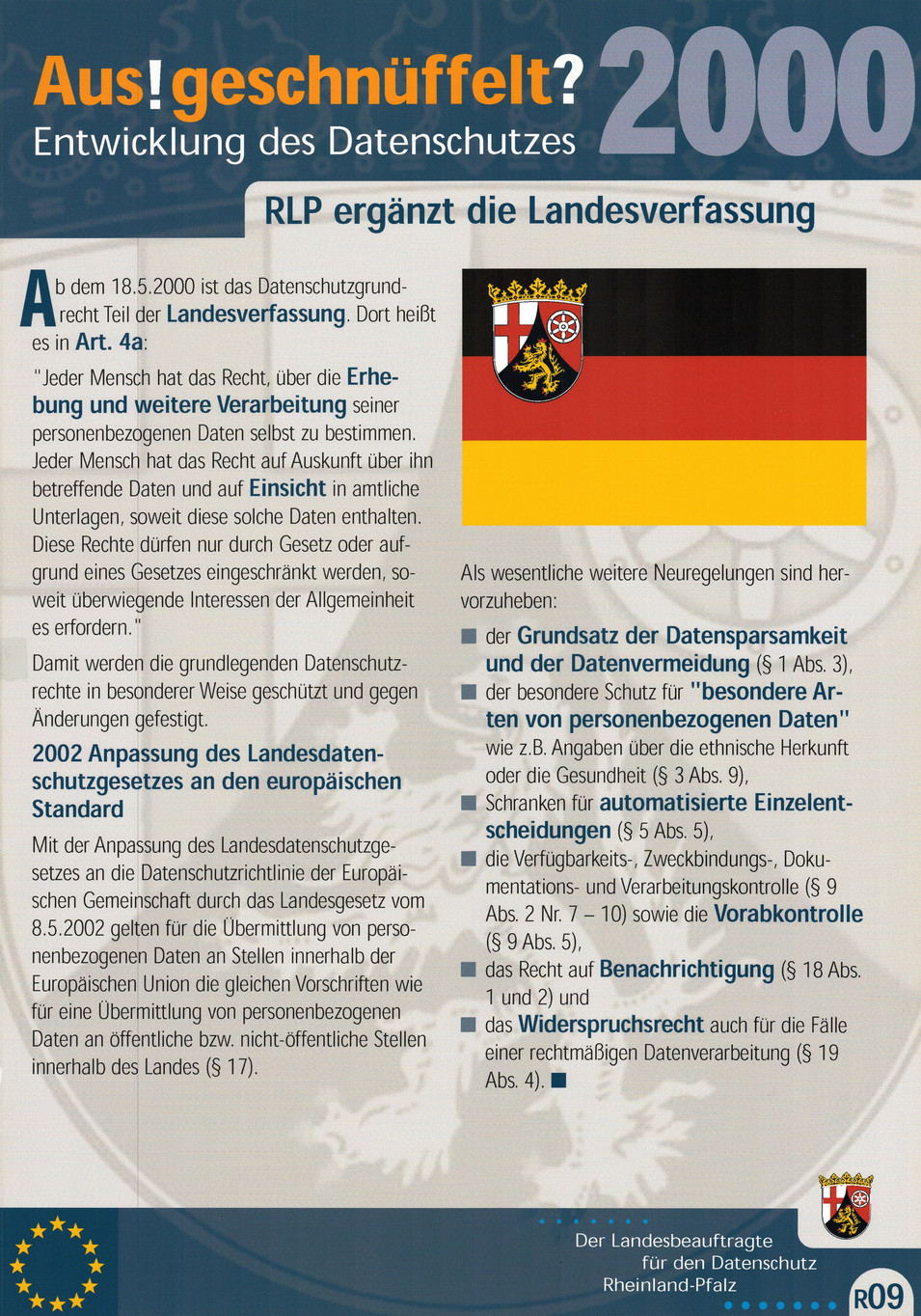 Ausstellungsplakat 2000 (Thema: RLP ergänzt die Landesverfassung)