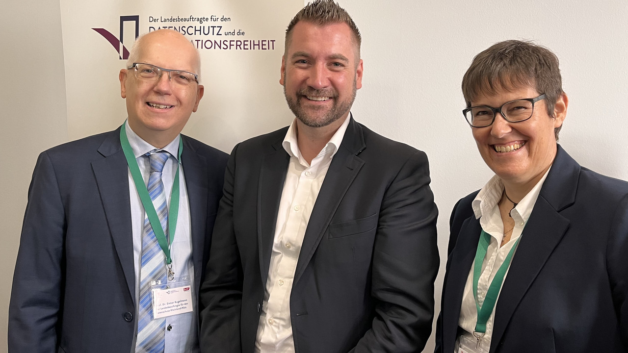 v.l.n.r.: Prof. Dr. Dieter Kugelmann, Dr. Fedor Ruhose, Dr. Daniela Franke (Stellvertretende LfDI)