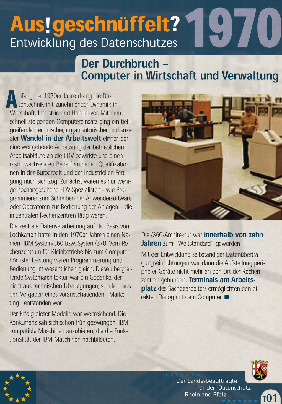 Ausstellungsplakat 1970 (Thema: Der Durchbruch - Computer in Wirtschaft und Verwaltung)