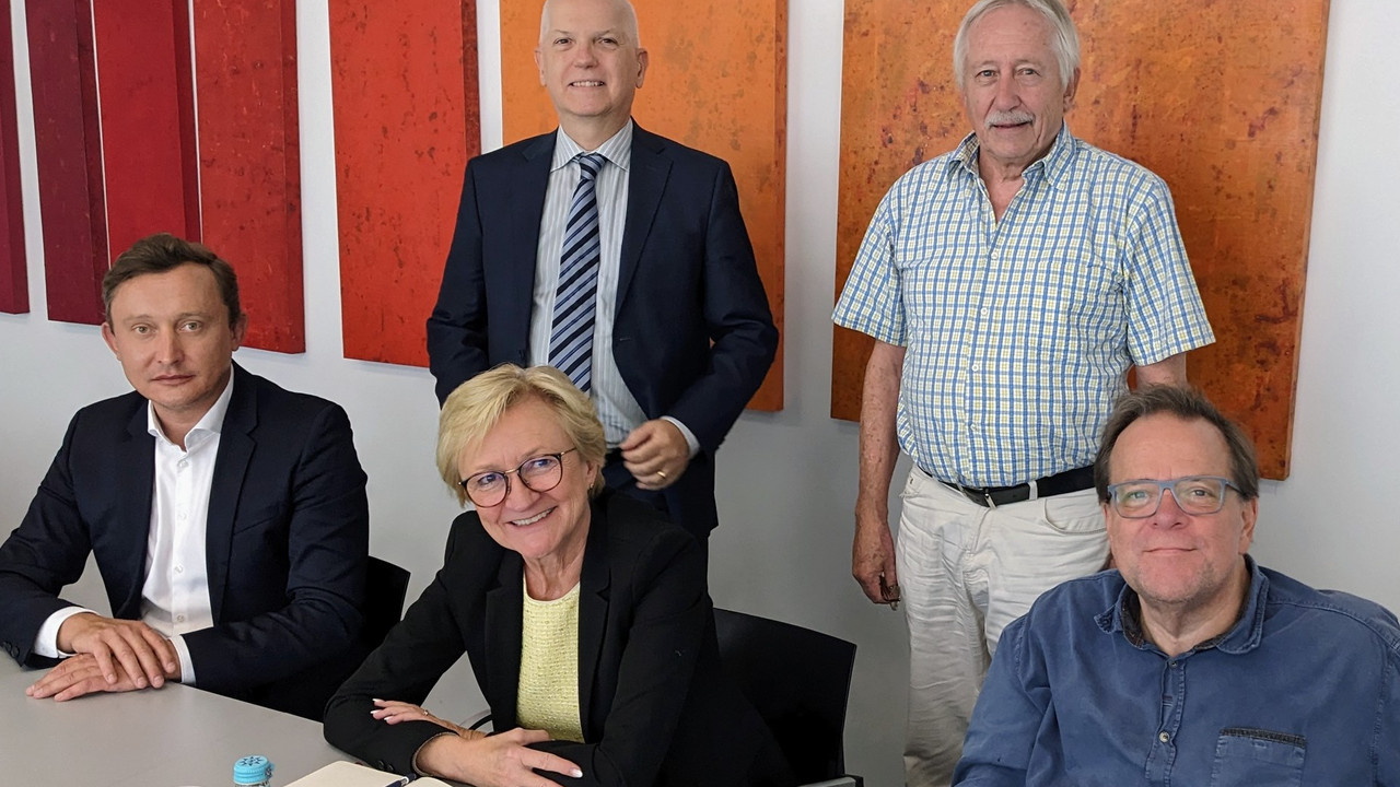 V.l.n.r.: Sebastian Langguth, Barbara Schleicher-Rothmund, Prof. Dr. Dieter Kugelmann, Werner Schreiner, Matthias Rösch © LfDI